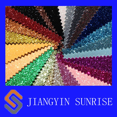 Glitter Textile PVC Synthetic Leather Fabric With Polyeater Backing