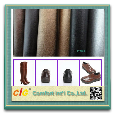Environmentally Friendly Leather Cloth PU Synthetic Leather For Shoes / Auto Upholstery