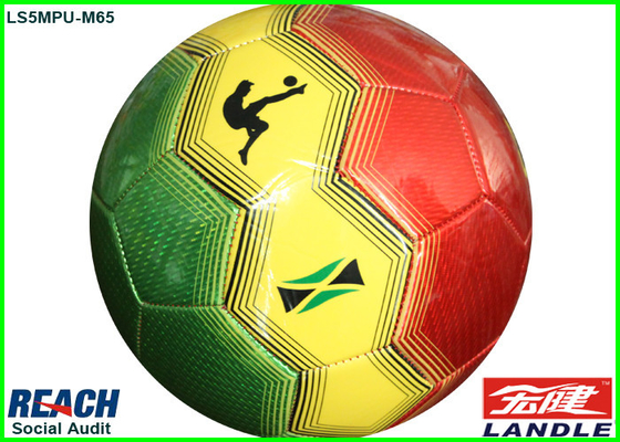 Custom Colorful Soccer Balls / PU Synthetic Leather Football Ball