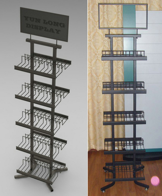 Wire Tile Display Racks , Floor Display Shelf For PVC Flooring