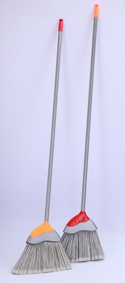 Large Two Tone Angled Broom For Wooden , Marble Tile Flooring