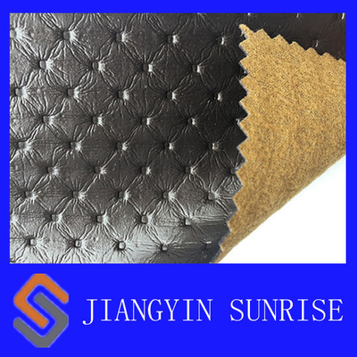 Tear - Resistant Sofa Seat PVC Artificial Leather With Brushing Fabric Background