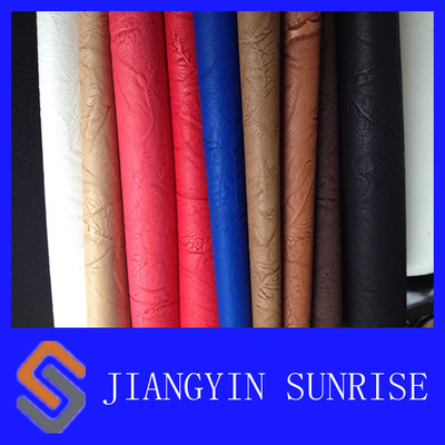Anti - Yellowing Embossed Pattern PU Synthetic Leather / PU Polyurethane Leather