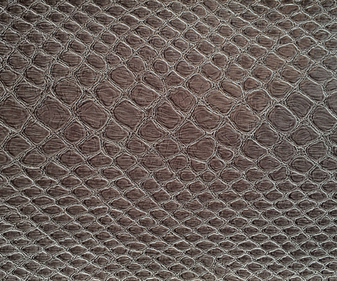Grey Faux Leather Fabric For Handbags , Faux crocodile Leather Fabric