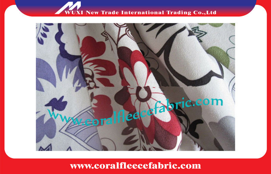 Flower Pattern Faux Micro Suede Fabric for Home Textile , Jacquard Suede Cloth Fabric