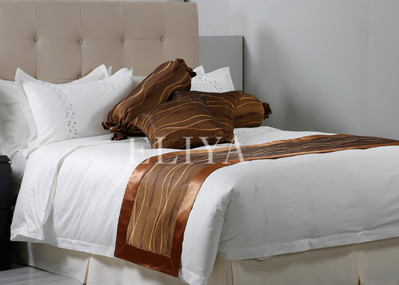 Modern Embroidery Double Size Brilliant  Hotel Bed Linen with 100% Cotton Yarn