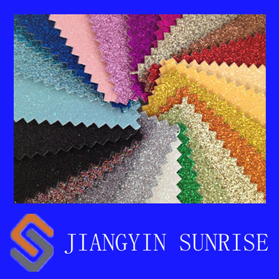 Glitter Textile PVC Synthetic Leather Fabric With Polyeater Backing