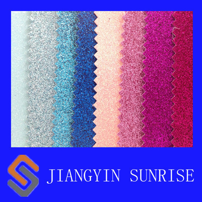 Glitter Textile PVC Synthetic Leather Fabric With Polyeater Backing