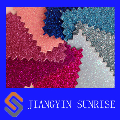 Glitter Textile PVC Synthetic Leather Fabric With Polyeater Backing