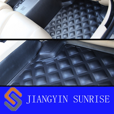 Custom Car Carpet Floor Mats / Decorative Black Rubber Car Mats With ROHS