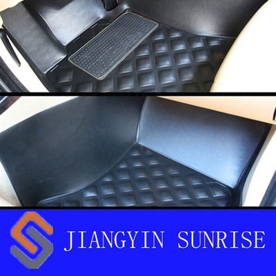 Custom Car Carpet Floor Mats / Decorative Black Rubber Car Mats With ROHS