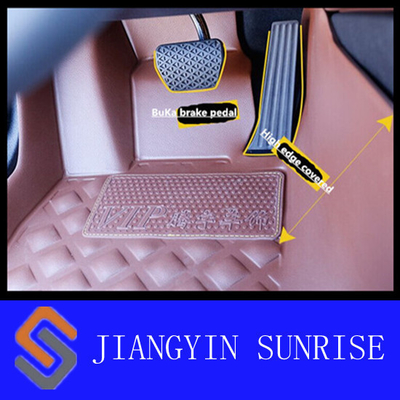 Buka Brake Pedal 3D Car Floor Mats , Brown Molded Rubber Floor Mats