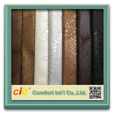 Crocodile Grain PVC Artificial Leather / Fake Leather Fabric For Handbag / Car Upholestery