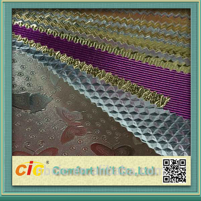 Waterproolf Metallic PVC Artificial Leather Fabric Material For Bags Upholstery / Car Seat