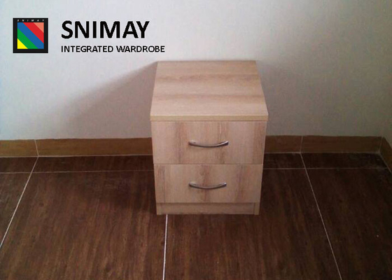 Artificial Leather Wood Nightstand With Drawers , Night Table