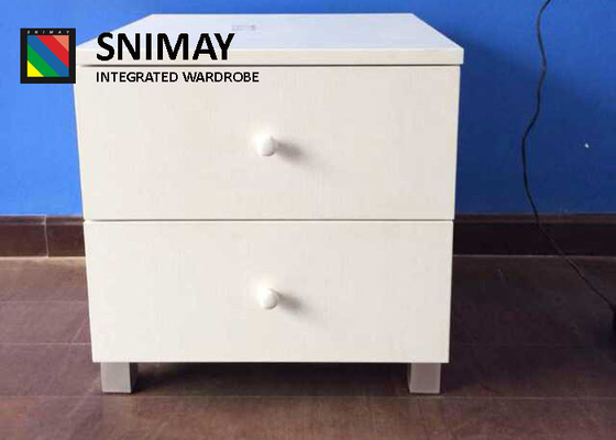 Artificial Leather Wood Nightstand With Drawers , Night Table