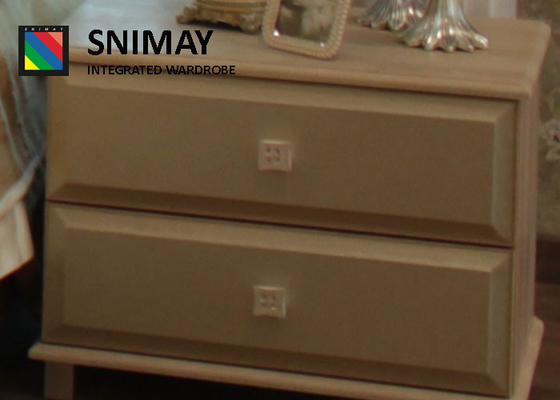 Artificial Leather Wood Nightstand With Drawers , Night Table