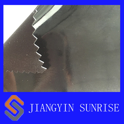 Semi PU Synthetic Leather Black Leather Upholstery Fabric With Blackened Mirror