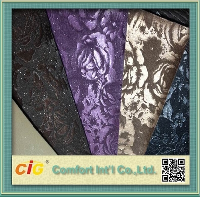Custom Printed Distressed PU PVC Synthetic Leather for Car Seats / Sofa Furniture Upholstery