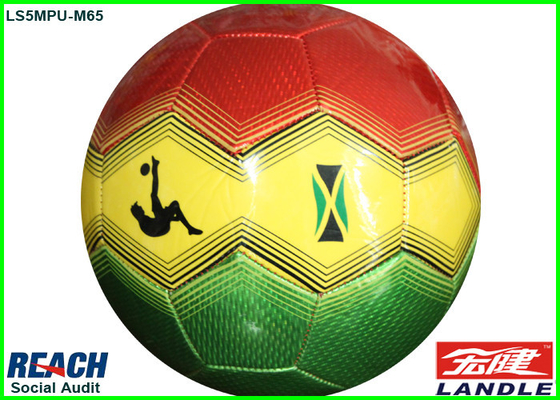Custom Colorful Soccer Balls / PU Synthetic Leather Football Ball