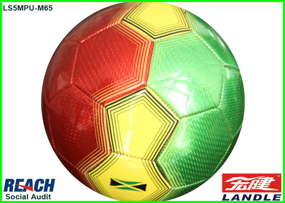 Custom Colorful Soccer Balls / PU Synthetic Leather Football Ball