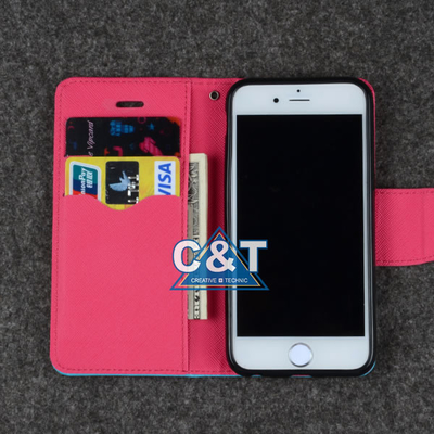 Slim Leather Iphone 6 Plus Protective Case , Wallet Stand Book Credit Card Holder
