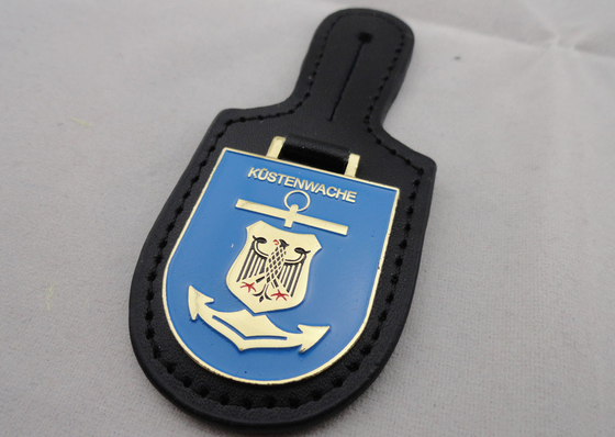 Fashion Customized HUSTENWACHE PU Leather Pocket Badge for Promotional Gift