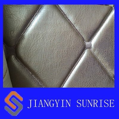 Commercial Brown Faux Leather Upholstery Fabric With Polyurethane Sponge