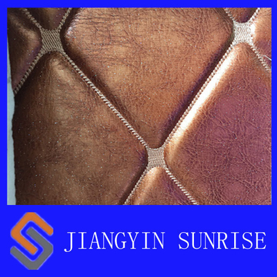 Commercial Brown Faux Leather Upholstery Fabric With Polyurethane Sponge