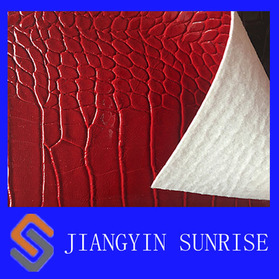 Woven Crocodile Faux Leather Fabric Waterproof PU Synthetic Leather