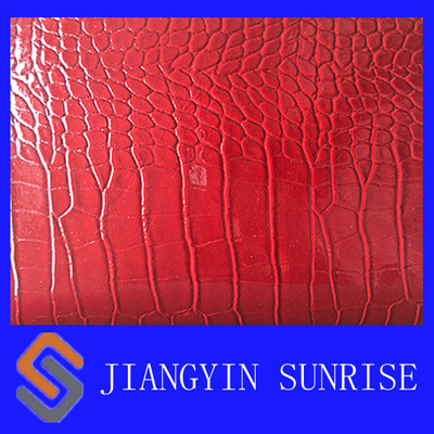 Woven Crocodile Faux Leather Fabric Waterproof PU Synthetic Leather