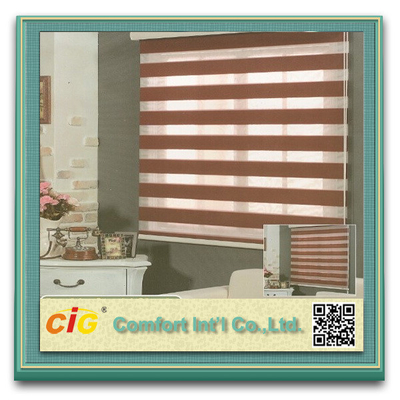 Zebra Roller Curtain Blackout Modern Curtain Fabric / Curtain Cloth with Polyester and Acrylic