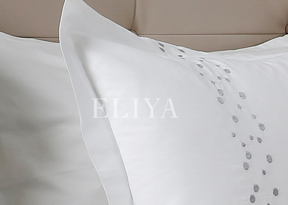 Modern Embroidery Double Size Brilliant  Hotel Bed Linen with 100% Cotton Yarn