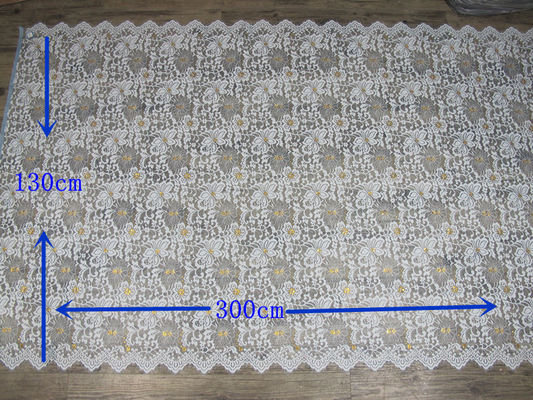 Curtain Modern Gold Colored Big Eyelash Lace And Fabric Trimming High Grade