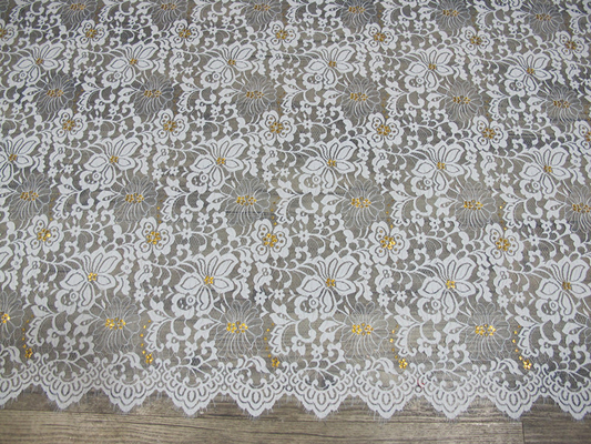 Curtain Modern Gold Colored Big Eyelash Lace And Fabric Trimming High Grade