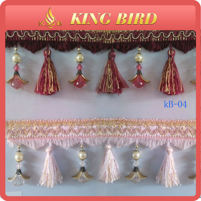 Home Decorative Fringe Curtain Lace Ribbon Trim Mesh Professional OEM / ODM