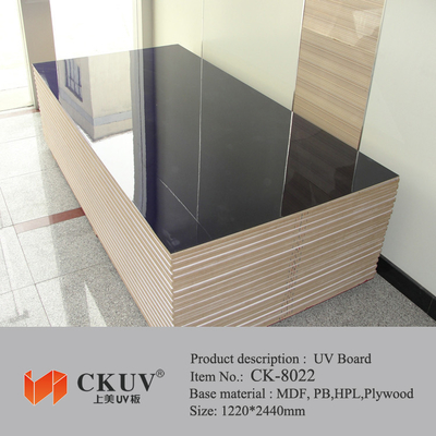 Green / Red / Blue Faced Laminated Carving UV MDF Board For Sliding Doors / Cabinet