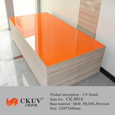 Green / Red / Blue Faced Laminated Carving UV MDF Board For Sliding Doors / Cabinet