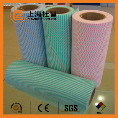100% VIS Apertured Rayon Spunlace Nonwoven Wipes with Good Water Absorbancy